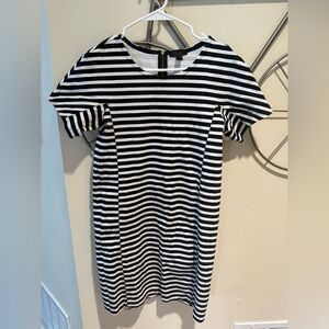 J. Crew Monochrome Striped Dress, Size Small, Preppy, Classic